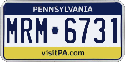PA license plate MRM6731