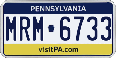 PA license plate MRM6733