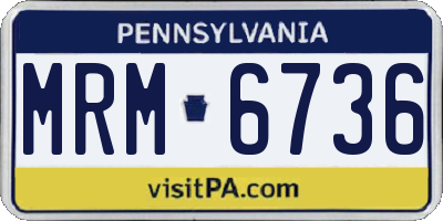 PA license plate MRM6736