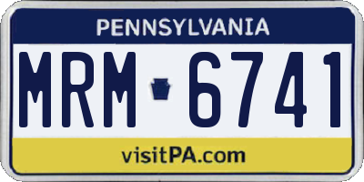 PA license plate MRM6741