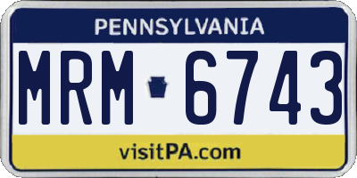 PA license plate MRM6743