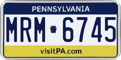 PA license plate MRM6745
