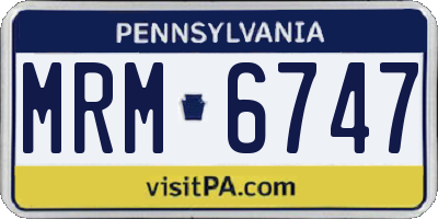 PA license plate MRM6747