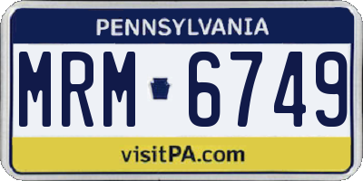 PA license plate MRM6749