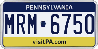PA license plate MRM6750