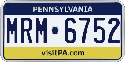 PA license plate MRM6752