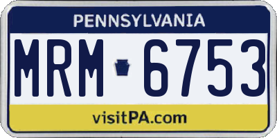 PA license plate MRM6753