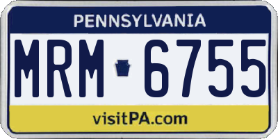 PA license plate MRM6755