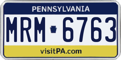 PA license plate MRM6763