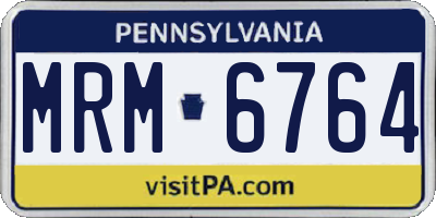 PA license plate MRM6764