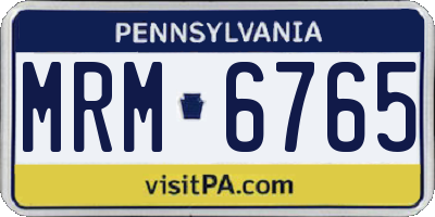 PA license plate MRM6765