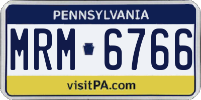 PA license plate MRM6766