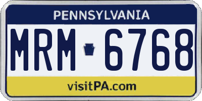 PA license plate MRM6768