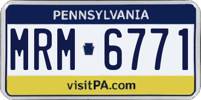 PA license plate MRM6771