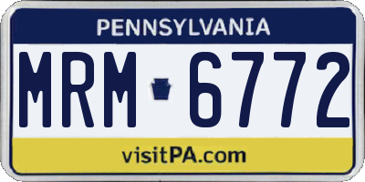 PA license plate MRM6772