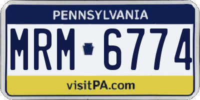 PA license plate MRM6774