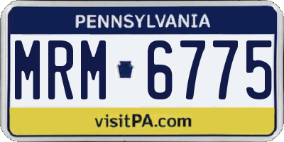 PA license plate MRM6775