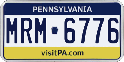 PA license plate MRM6776