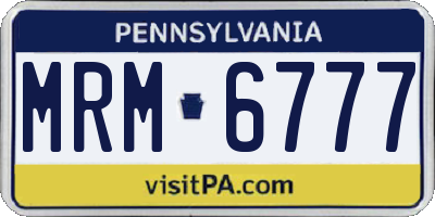 PA license plate MRM6777