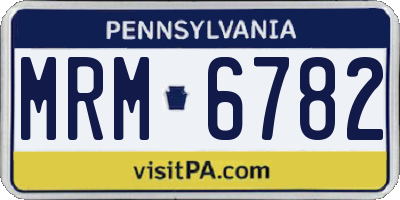 PA license plate MRM6782