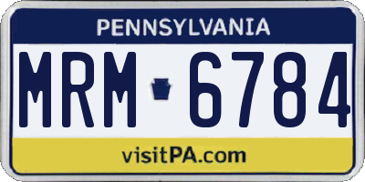 PA license plate MRM6784