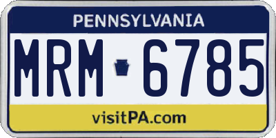 PA license plate MRM6785