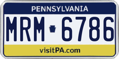 PA license plate MRM6786