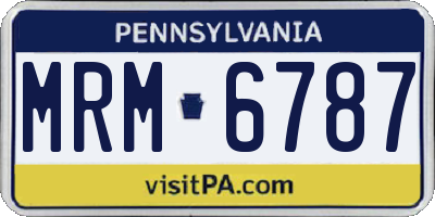 PA license plate MRM6787