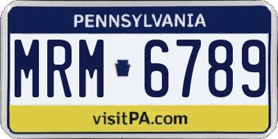 PA license plate MRM6789
