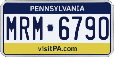 PA license plate MRM6790