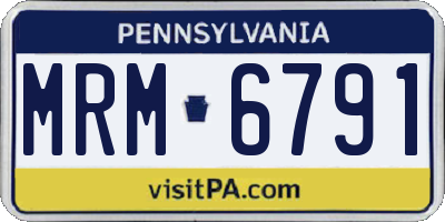PA license plate MRM6791