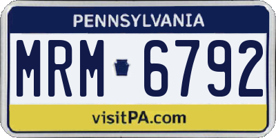 PA license plate MRM6792