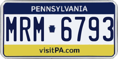 PA license plate MRM6793