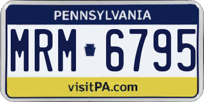 PA license plate MRM6795
