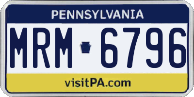 PA license plate MRM6796