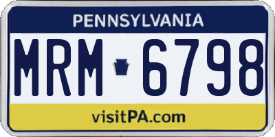 PA license plate MRM6798