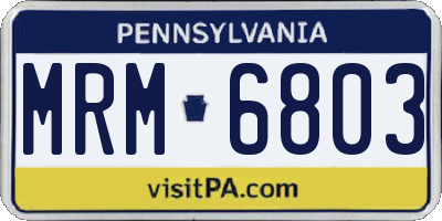 PA license plate MRM6803