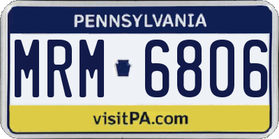 PA license plate MRM6806