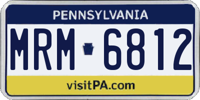 PA license plate MRM6812