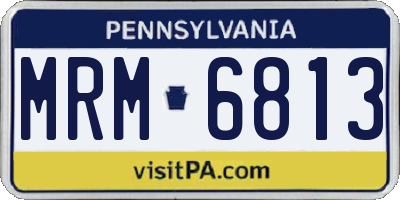 PA license plate MRM6813