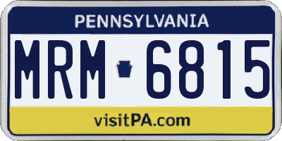 PA license plate MRM6815