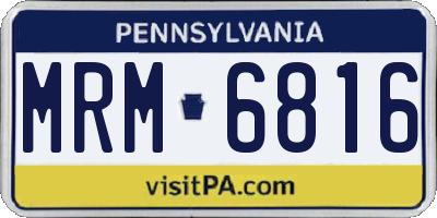 PA license plate MRM6816