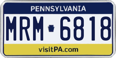 PA license plate MRM6818