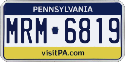 PA license plate MRM6819