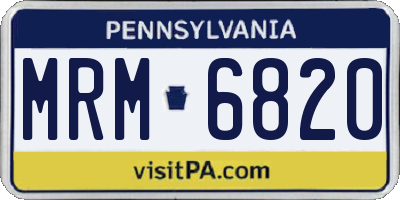 PA license plate MRM6820
