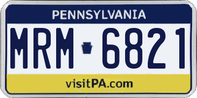PA license plate MRM6821