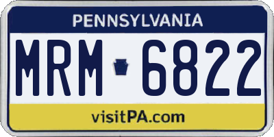 PA license plate MRM6822