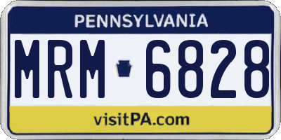 PA license plate MRM6828