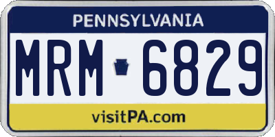 PA license plate MRM6829
