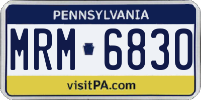 PA license plate MRM6830